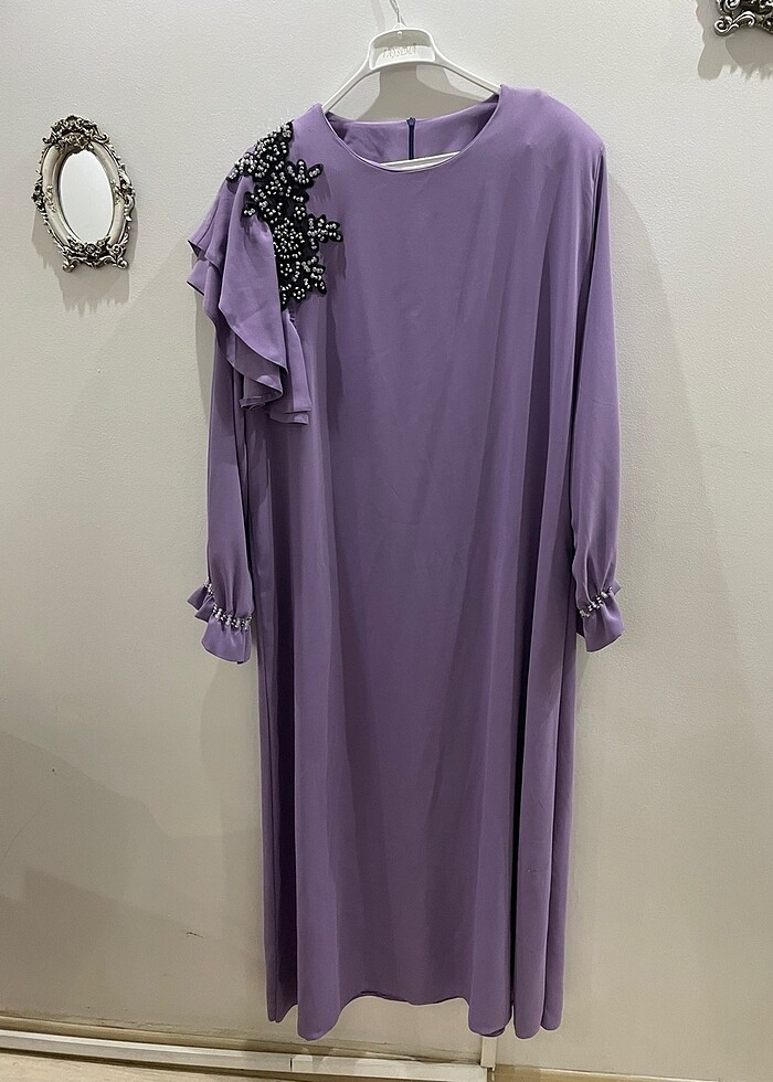Lila büyük beden abiye - Görsel 3
