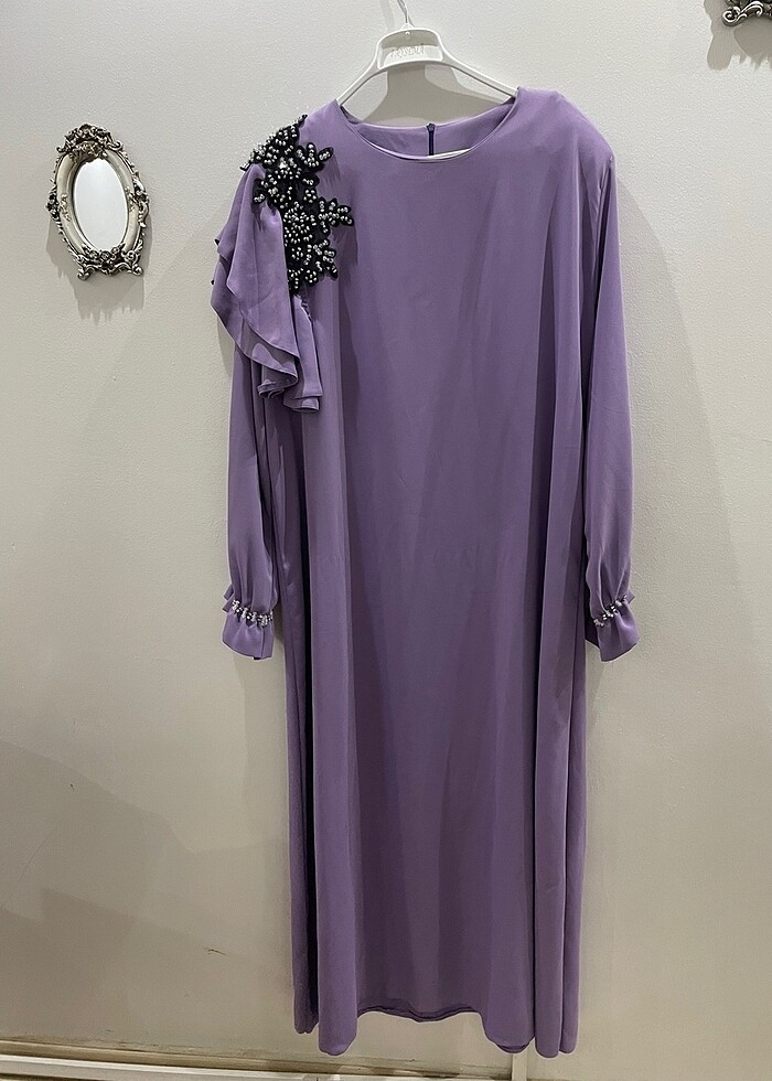 Lila büyük beden abiye - Görsel 4