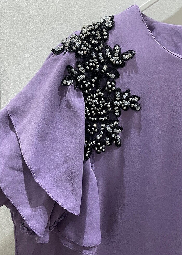 Lila büyük beden abiye - Görsel 5