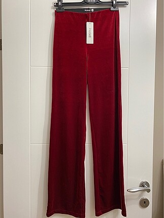 Kadife Bordo Pantolon