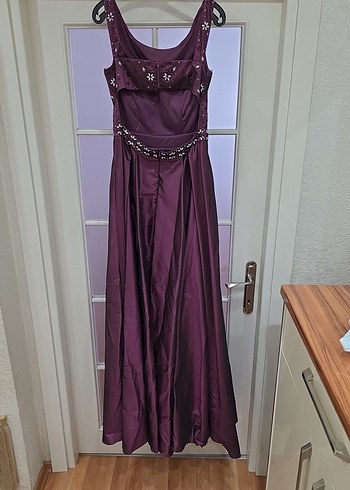 Mürdüm Uzun Kadın Abiye Elbise - Görsel 5