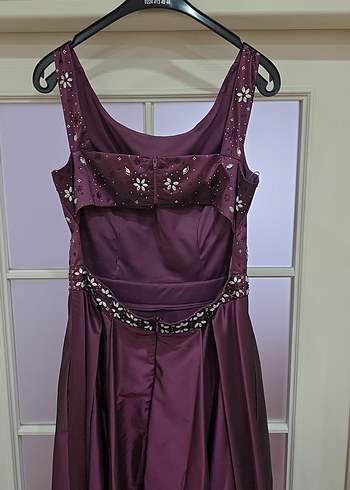 Mürdüm Uzun Kadın Abiye Elbise - Görsel 6