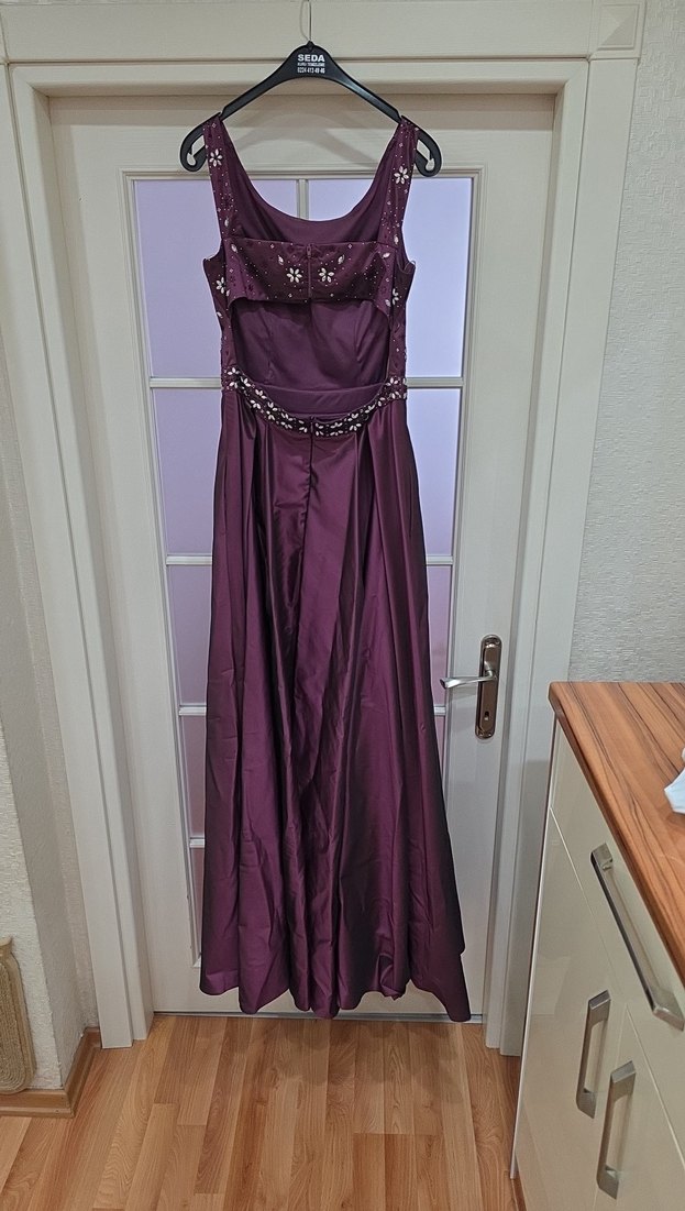 Mürdüm Uzun Kadın Abiye Elbise - Görsel 5