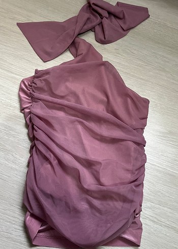Trendyol & Milla Gül kurusu/pembe Drapeli Kadın fularlı bluz