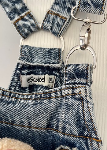 Diğer Kızlar için Mavi Denim Askılı Tulum