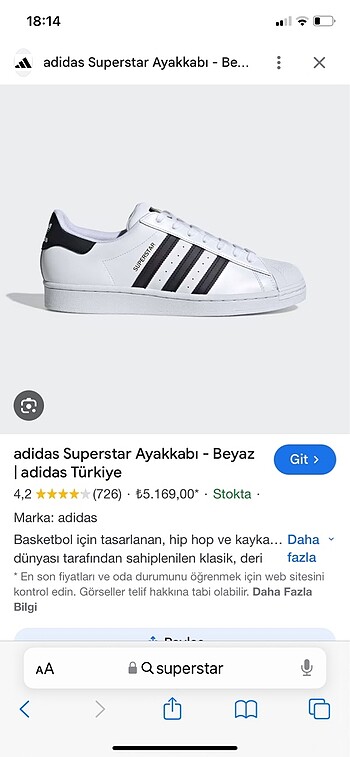 Yepyeni Adidas superstar
