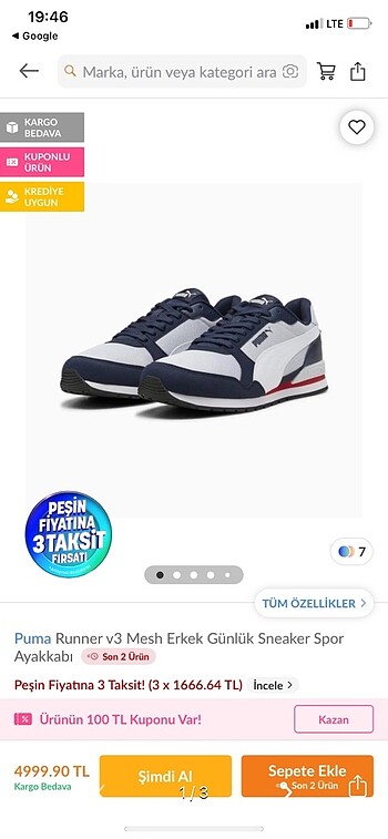 Puma erkek günlük ayakkabı