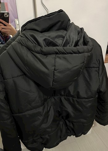 Siyah Kadın Kışlık Kapitone Mont - Görsel 5