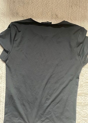 Gri Kısa Kollu Kadın Tişört - Görsel 3