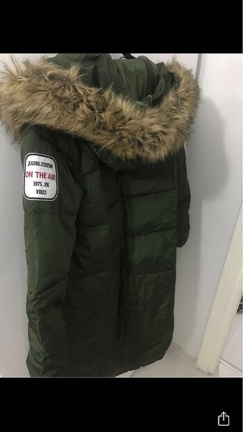 xxl Beden yeşil Renk Uzun mont defacto