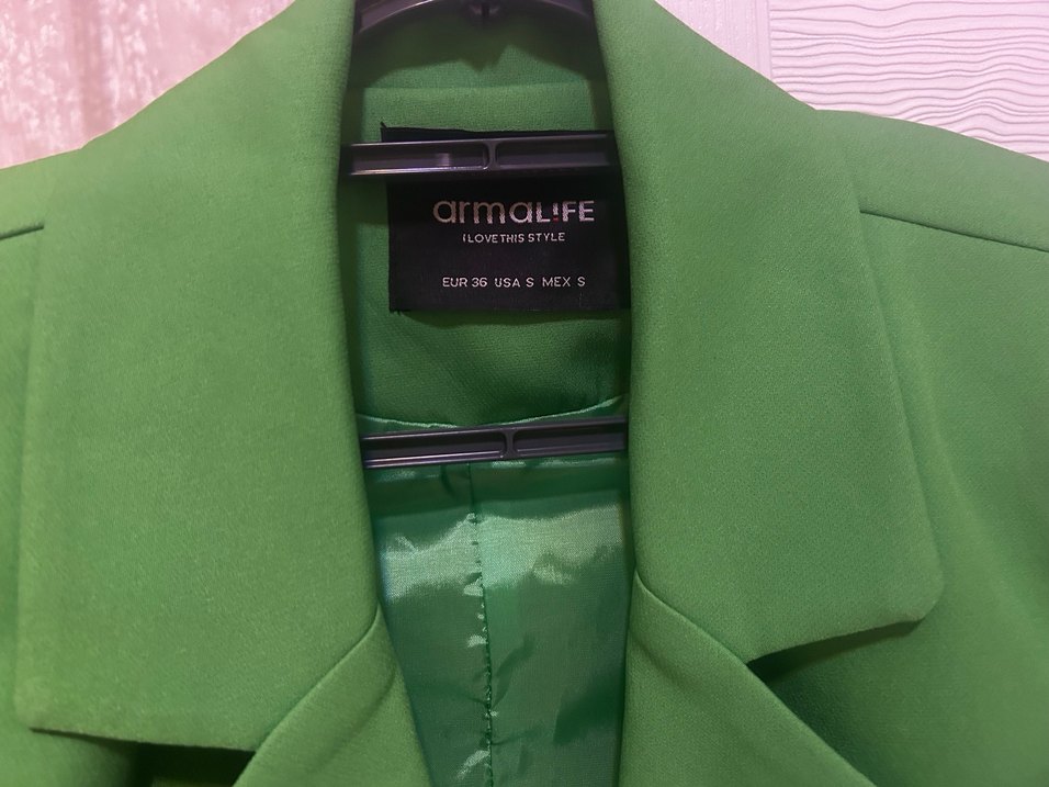 Düğmeli Yeşil Kadın Blazer Ceket - Görsel 3