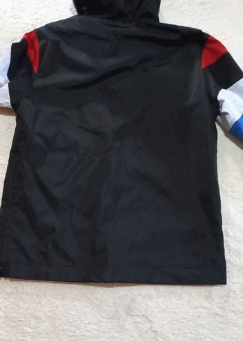 Kapüşonlu Siyah Kısa yağmurluk - Görsel 7