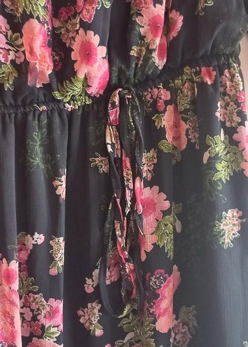 Çiçek Desenli Uzun Bohem Elbise - Görsel 6