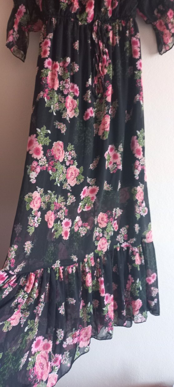 Çiçek Desenli Uzun Bohem Elbise - Görsel 2