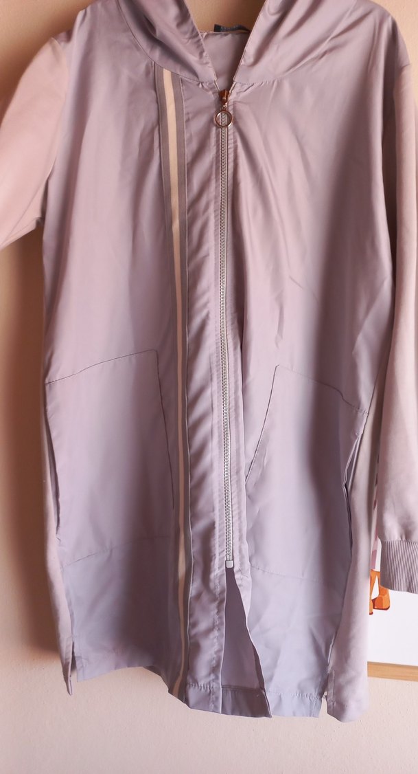 gri renk yağmurluk - Görsel 2