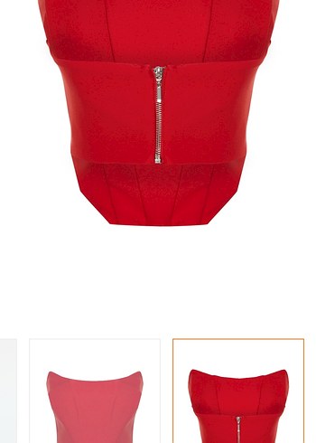 Kırmızı Straplez Kadın Bustiyer - Görsel 2