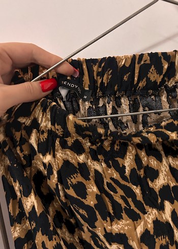 Kahverengi Leopar Desenli Uzun Etek - Görsel 3