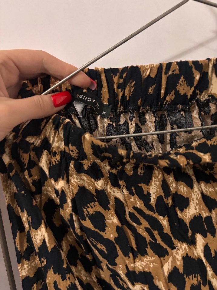 Kahverengi Leopar Desenli Uzun Etek - Görsel 3