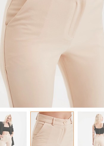 Bej Kadın Kumaş Pantolon - Görsel 3