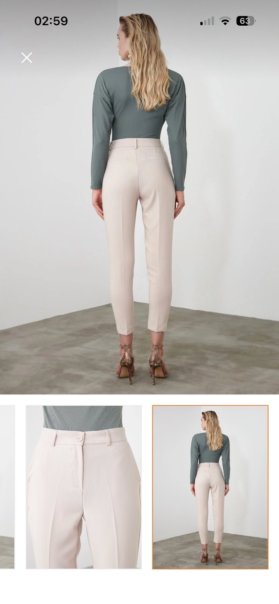 Bej Kadın Kumaş Pantolon - Görsel 2