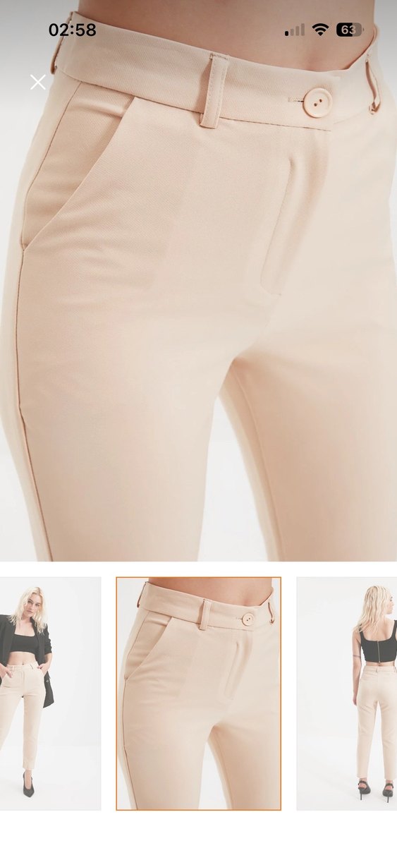 Bej Kadın Kumaş Pantolon - Görsel 3