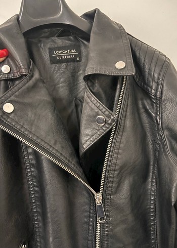 Siyah Deri Biker Ceket - Görsel 3