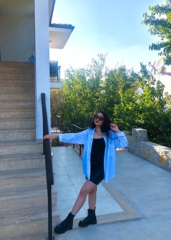 Siyah Deri Mini Etek - Görsel 2