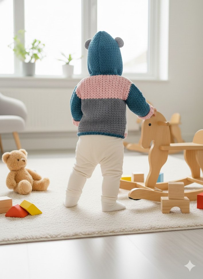 Kız Çocuk Renkli Hırka - Görsel 3