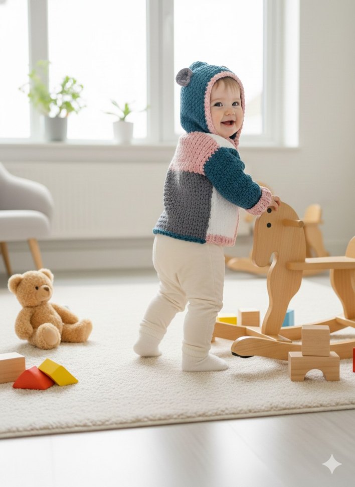 Kız Çocuk Renkli Hırka - Görsel 2