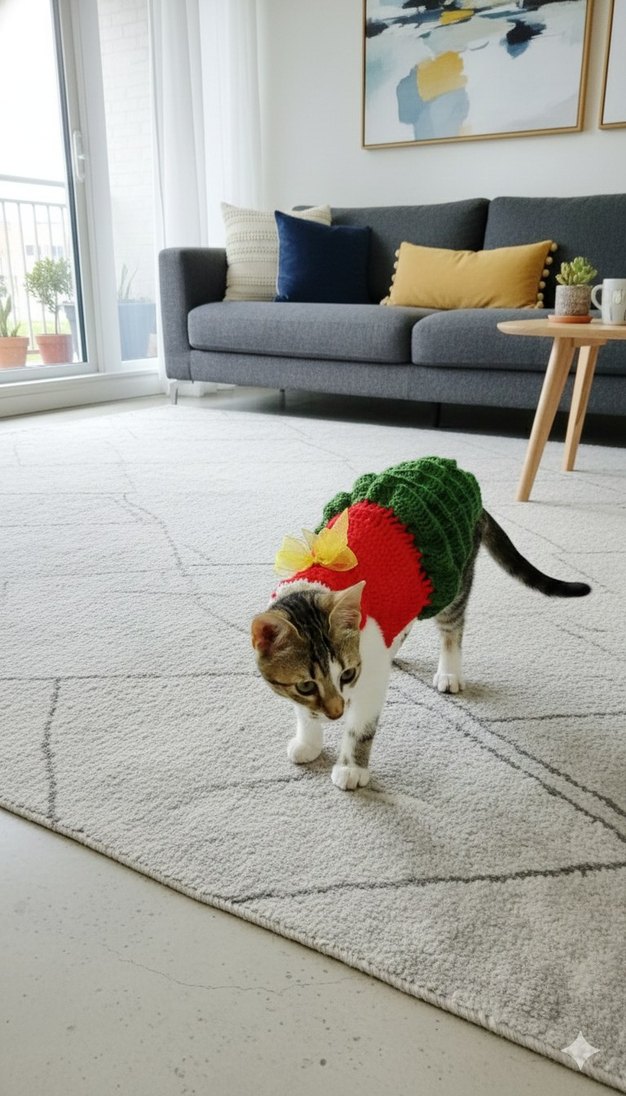 Renkli Kedi Kıyafeti - Görsel 2