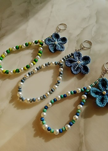 Boncuklu Çiçekli Bohem Kadın Anahtarlık - Görsel 3
