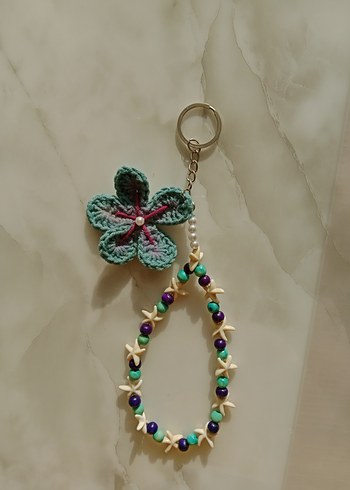Boncuklu Bohem Çiçekli Anahtarlık - Görsel 2