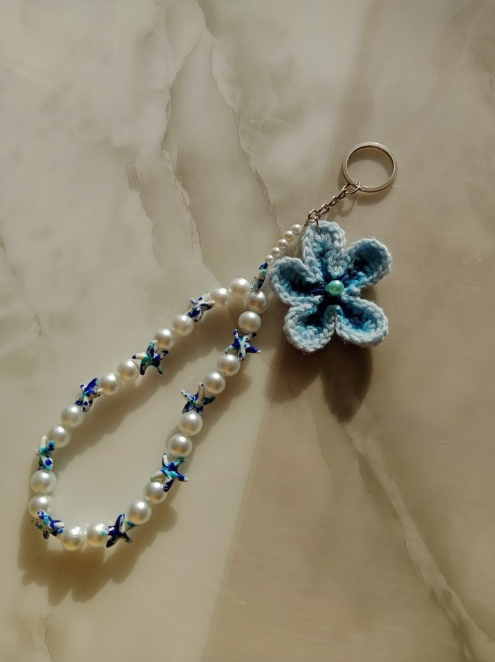 Boncuklu Bohem Çiçekli Anahtarlık - Görsel 3