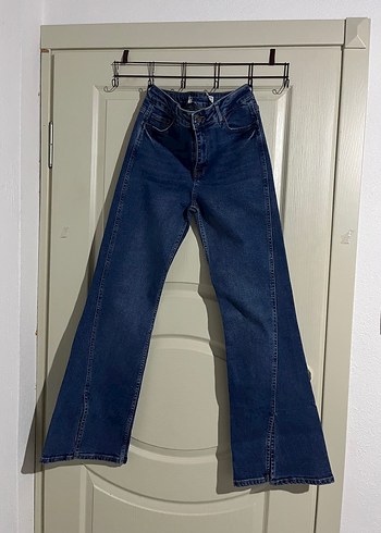 Diğer Koyu Mavi Yuksek Bel Denim Jean