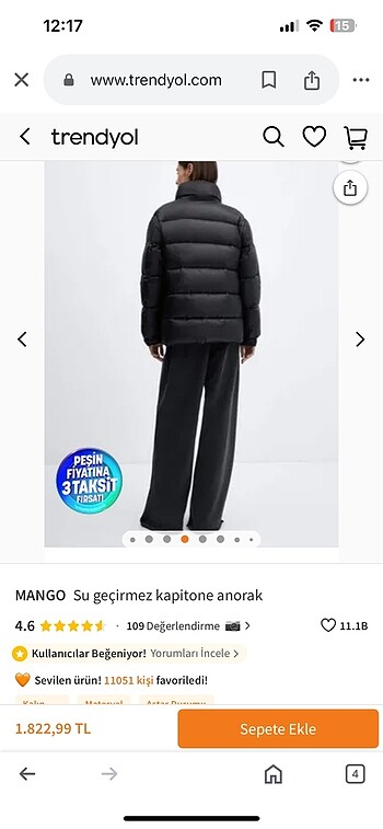m Beden Mango su geçirmez