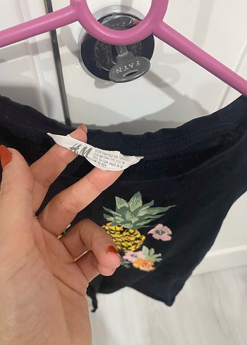 Kız Çocuk Siyah Baskılı Askısız Atlet - Görsel 2