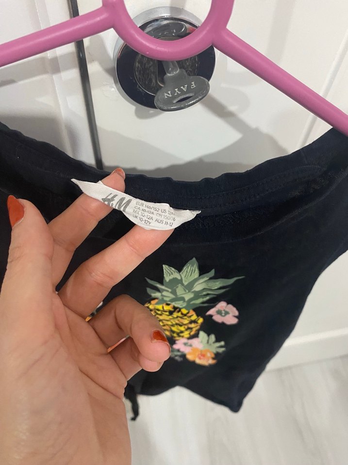 Kız Çocuk Siyah Baskılı Askısız Atlet - Görsel 2