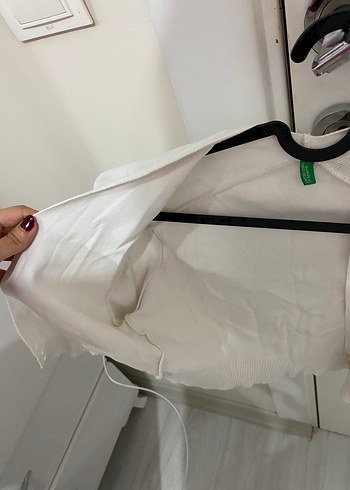 Kısa Kollu Beyaz Keten Bolero - Görsel 4