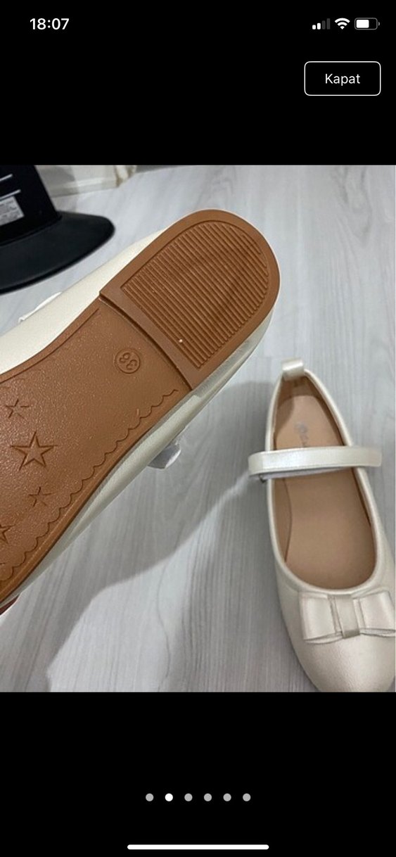 Kız Çocuk Beyaz Fiyonk Detaylı Babet - Görsel 2