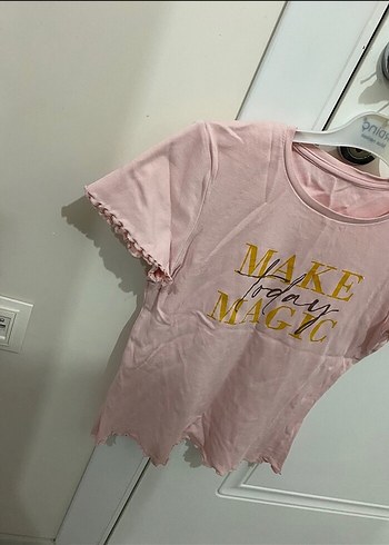 Kız Çocuk Pembe Fırfırlı Tişört - Görsel 2