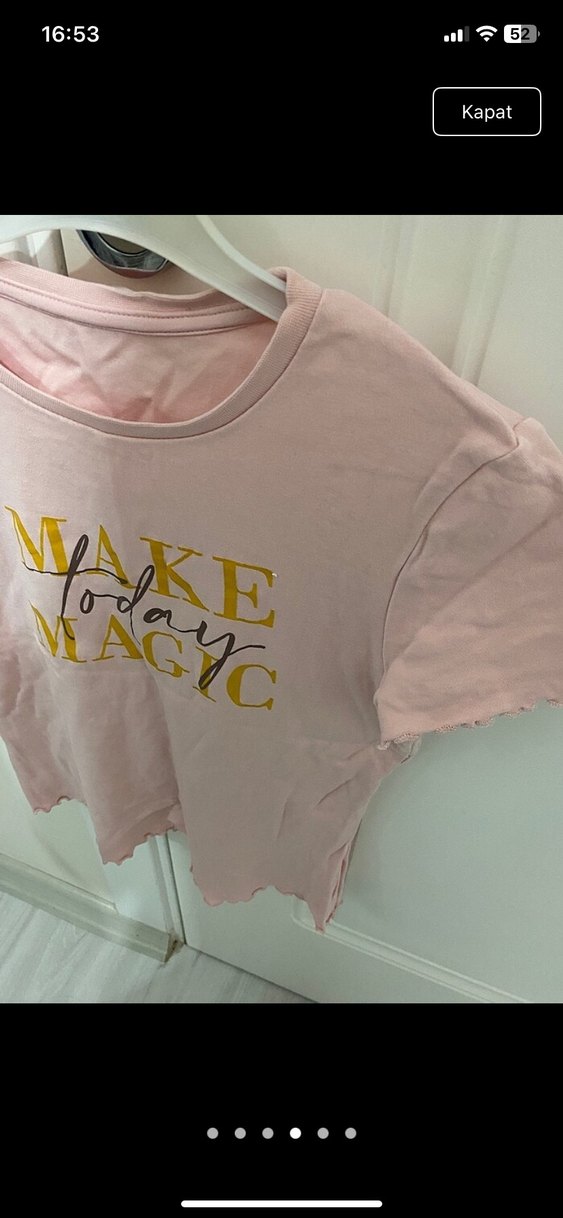 Kız Çocuk Pembe Fırfırlı Tişört - Görsel 4