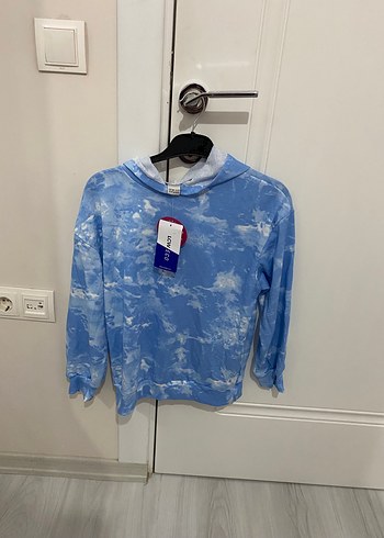 Mavi Batik Desenli Sweatshirt - Görsel 7