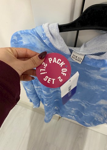 Mavi Batik Desenli Sweatshirt - Görsel 9