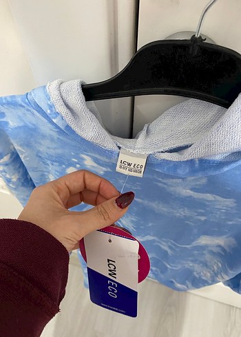 Mavi Batik Desenli Sweatshirt - Görsel 8