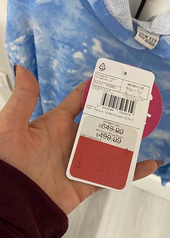 Mavi Batik Desenli Sweatshirt - Görsel 5