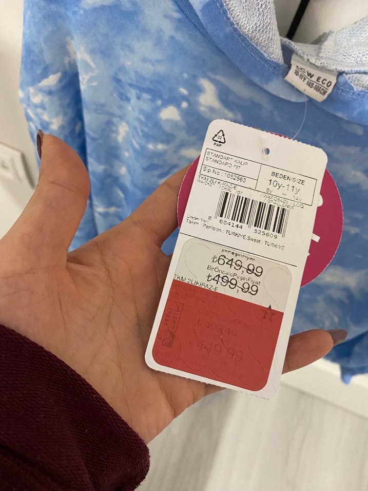 Mavi Batik Desenli Sweatshirt - Görsel 5