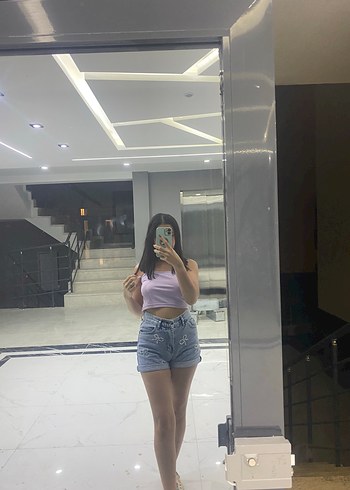 Mavi Jeans Mor Bağlama Desenli Kadın Mini Denim Şort