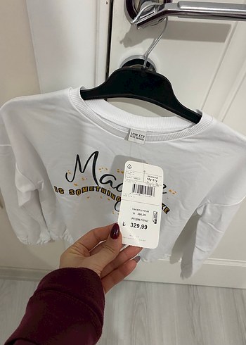 Beyaz Uzun Kollu Baskılı Kız Sweatshirt - Görsel 2