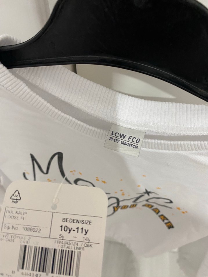 Beyaz Uzun Kollu Baskılı Kız Sweatshirt - Görsel 3