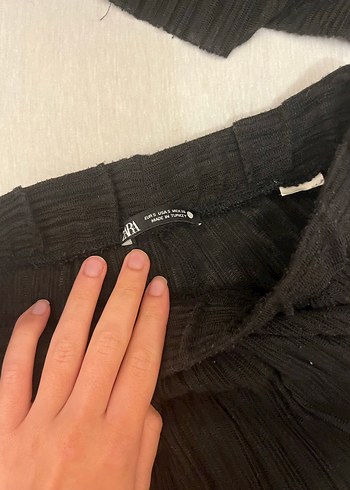 Zara Kadın Siyah Piliseli Keten Tulum